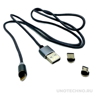 Кабель MAIMI USB X30 Magnetic Data Cable 3 in 1 100cm USB+Type-C+Lightning  (9491)